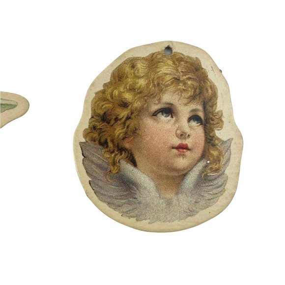 Lot Of 7 Vintage Merrimack 1986 Victorian Style Angel Ornaments Cardboard Cutout - Picture 4 of 12